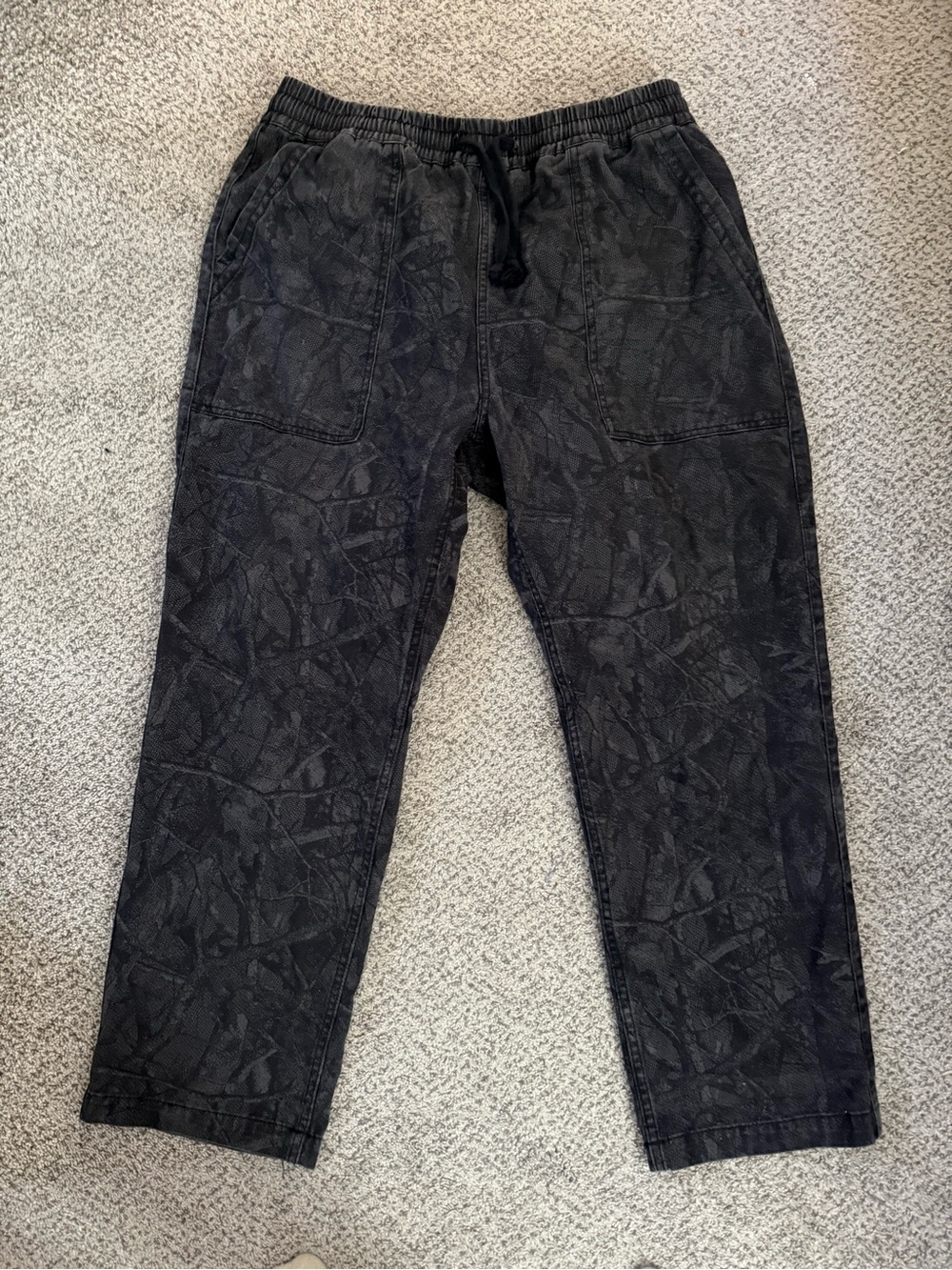 Service Works Xerox Camo Chef Pants Black Gray Mono sz L